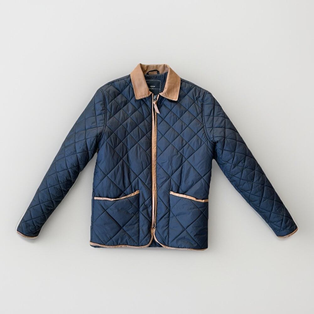 Lifetime Collective Quilted Barn Jacket Size Sm Black Corduroy Collar Chore Coat
